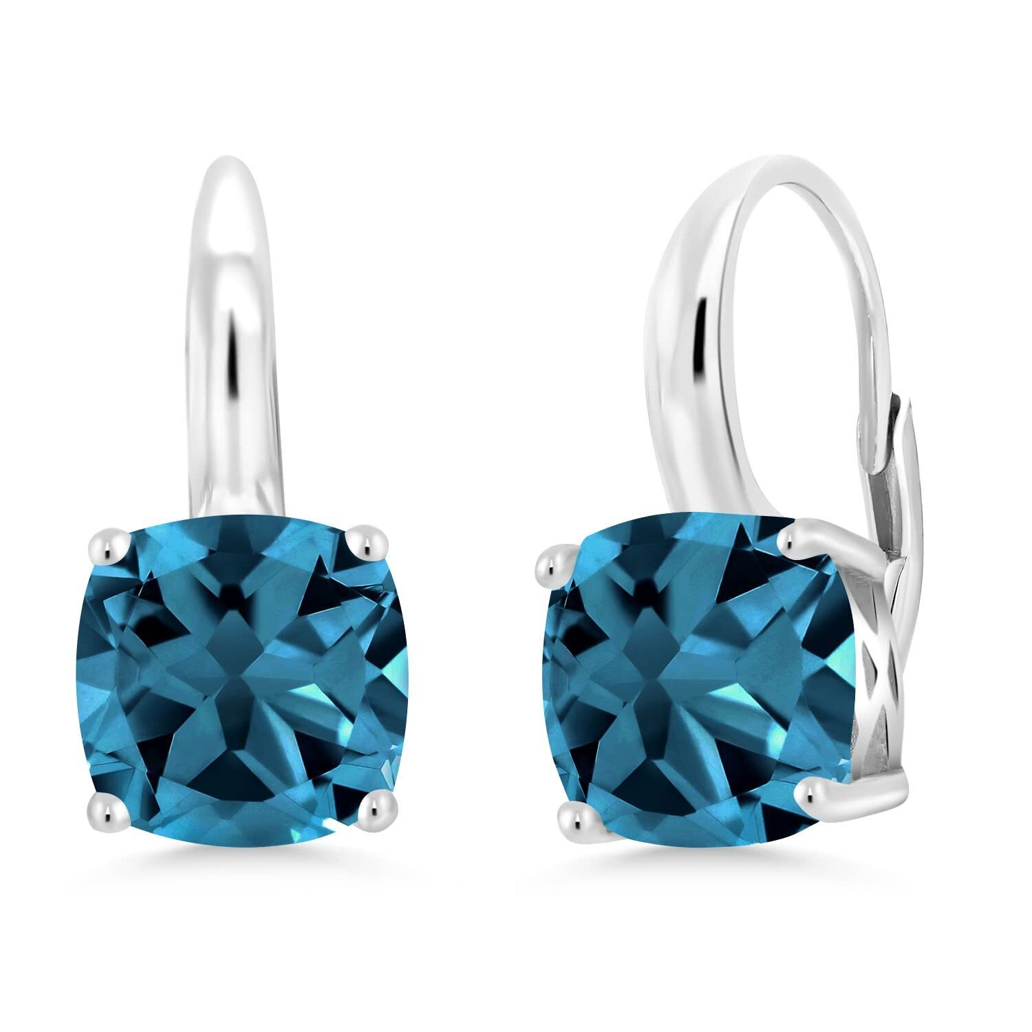 4-6 Cttw Gemstone Birthstone Leverback Dangle Earrings For Women